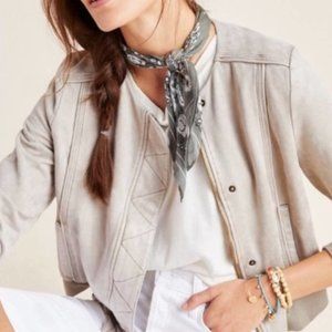 Marrakech at Anthropologie “Bibianna" Faux Suede Bomber Jacket Size XL.